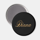 Diana gold Design Lettering Magnet (Voorkant / Achterkant)