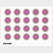 DIANA ~ KALEIDOSCOPE BRIGHT ABSTRACT ~ RONDE STICKER (Vel)