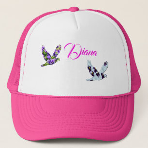 Diana, meisjes naam Logo met duiven, Trucker Pet