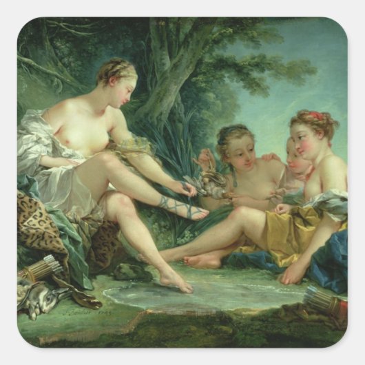 Diana na de Jacht, 1745 Vierkante Sticker (Voorkant)