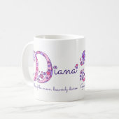 Diana-naam betekent gepersonaliseerde D-monogram-m Koffiemok (Voorkant links)