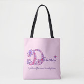 Diana-naam en betekenis monogram zak tote bag (Voorkant)