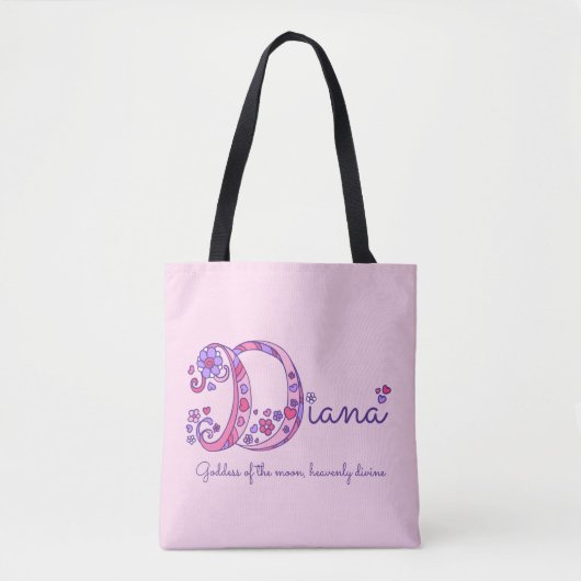 Diana-naam en betekenis monogram zak tote bag (Voorkant)
