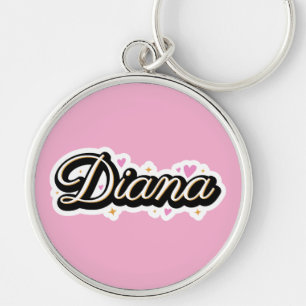 Diana naam schattig ontwerp sleutelhanger