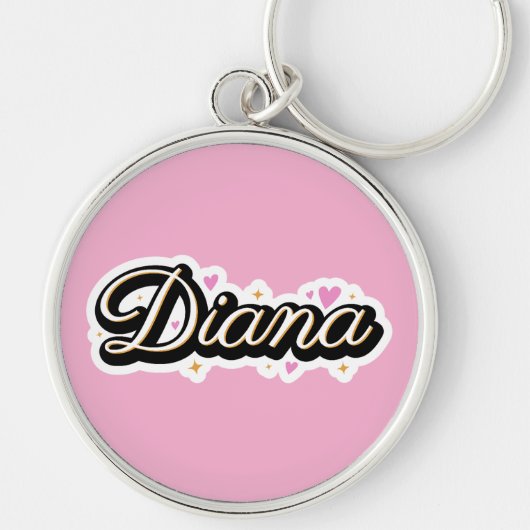 Diana naam schattig ontwerp sleutelhanger (Voorkant)