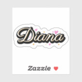 Diana naam schattig ontwerp sticker (Vel)