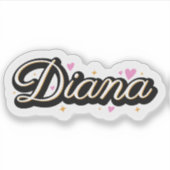 Diana naam schattig ontwerp sticker (Voorkant)