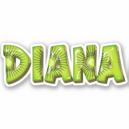 Diana Name Kiwi Design Aufkleber Sticker (Voorkant)