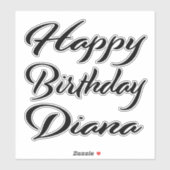 Diana Name Vorname black Sticker Geburtstag (Vel)
