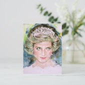 DIANA - PRINSES VAN WALES - waterverf portret.3 Briefkaart (Staand voorkant)