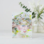 diana , prinses van wales - waterverf portret .3 briefkaart (Staand voorkant)