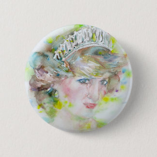 diana , prinses van wales - waterverf portret .3 ronde button 5,7 cm