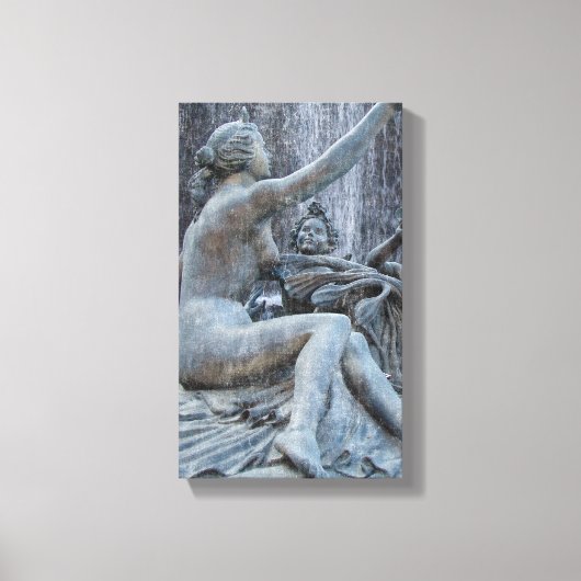 Diana Roman Godess beeld op de Plaza Canvas Afdruk (Voorkant)