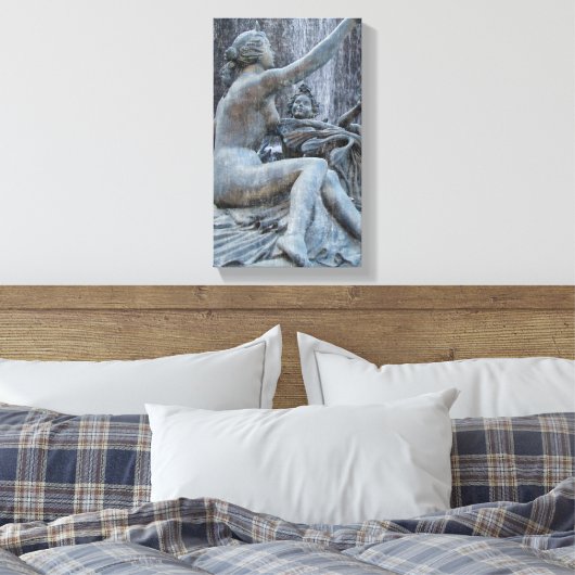 Diana Roman Godess beeld op de Plaza Canvas Afdruk (Insitu (Slaapkamer))