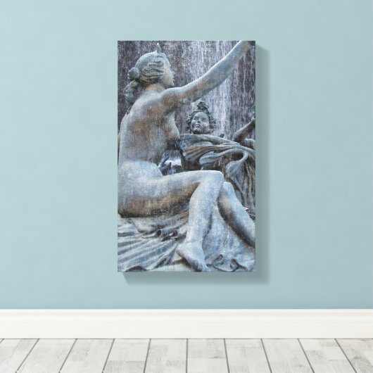 Diana Roman Godess beeld op de Plaza Canvas Afdruk (Insitu (Houten vloer))