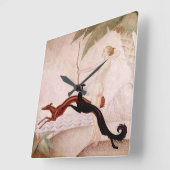 Diana The Huntress Art Deco Clock Vierkante Klok (Hoek)