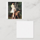 Diana The Huntress by Gaston Casimir Saint Pierre Vierkante Visitekaartje (Voorkant / Achterkant)