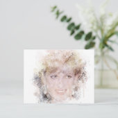 Diana The People's Princess Waterverf Portrait Briefkaart (Staand voorkant)