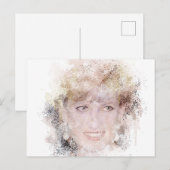 Diana The People's Princess Waterverf Portrait Briefkaart (Voorkant / Achterkant)
