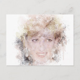 Diana The People's Princess Waterverf Portrait Briefkaart