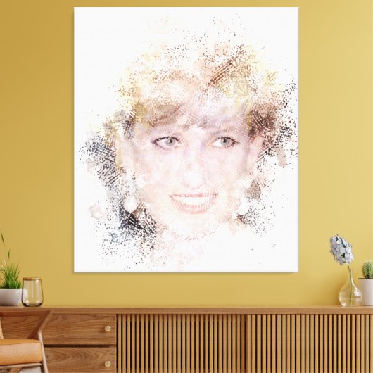 Diana The People's Princess Waterverf Portrait Canvas Afdruk (Insitu (Woonkamer))