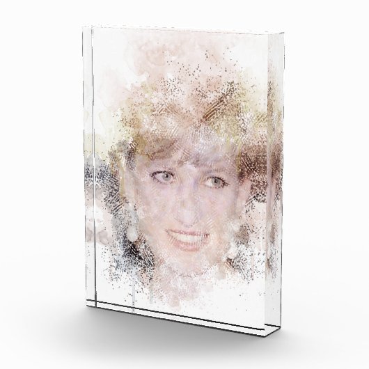 Diana The People's Princess Waterverf Portrait Fotoblokken (Rechts)