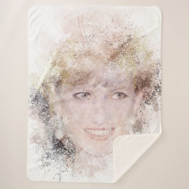 Diana The People's Princess Waterverf Portrait Sherpa Deken