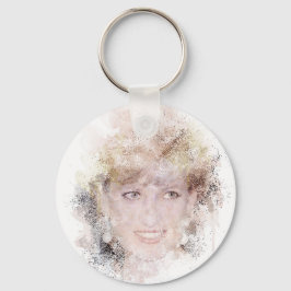 Diana The People's Princess Waterverf Portrait Sleutelhanger