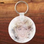 Diana The People's Princess Waterverf Portrait Sleutelhanger (Voorkant)