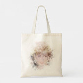 Diana The People's Princess Waterverf Portrait Tote Bag (Achterkant)