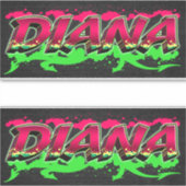 Diana Vorname Name Graffiti Aufkleber Sticker (Voorkant)