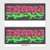 Diana Vorname Name Graffiti Aufkleber Sticker (Vel)