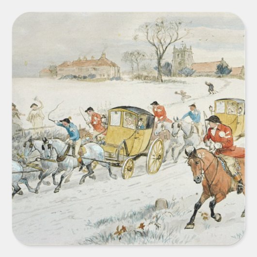 Diana Wood's bruiloft: terugzending van de kerk Vierkante Sticker (Voorkant)