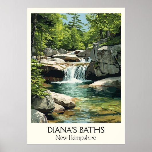 Diana's Baths New Hampshire Watervallen Poster (Voorkant)