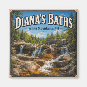 Diana's Baths White Mountains NH Vintage Waterval Magneet