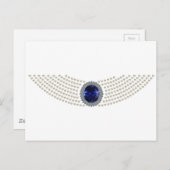 Diana's Sapphire Choker Ketting Briefkaart (Voorkant / Achterkant)