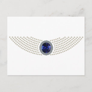 Diana's Sapphire Choker Ketting Briefkaart