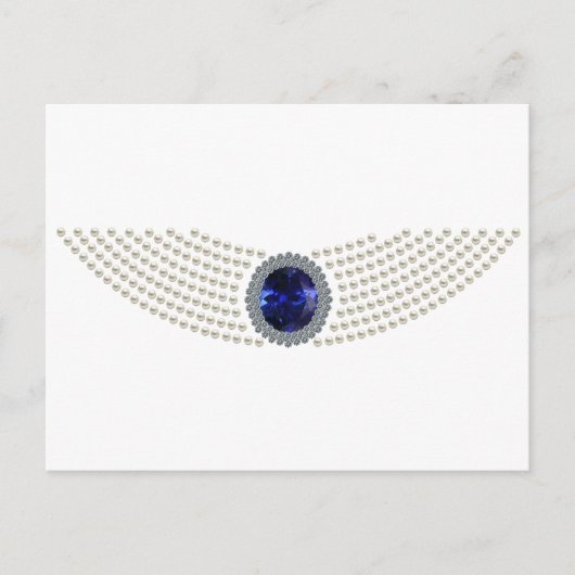 Diana's Sapphire Choker Ketting Briefkaart (Voorkant)