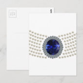 Diana's Sapphire Choker Ketting Briefkaart (Voorkant / Achterkant)