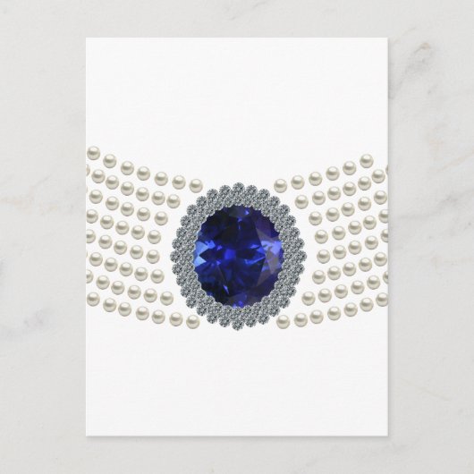 Diana's Sapphire Choker Ketting Briefkaart (Voorkant)