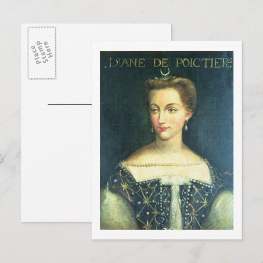 Diane de Poitiers (olie op canvas) Briefkaart (Voorkant / Achterkant)