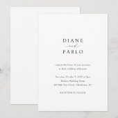 Diane hedendaagse chique moderne bruiloft kaart (Voorkant / Achterkant)