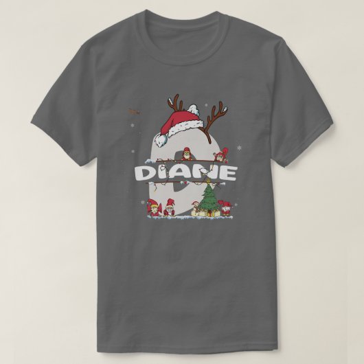 Diane Kerstmis met Diane Name voor grappige feestd T-shirt (Design voorkant)