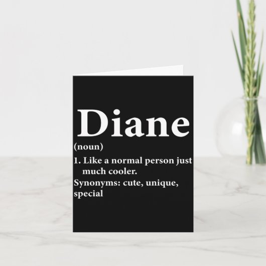 Diane Name Definition Funny D  Kaart (Voorkant)