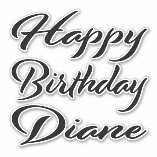 Diane Name Vorname black Sticker Geburtstag (Voorkant)