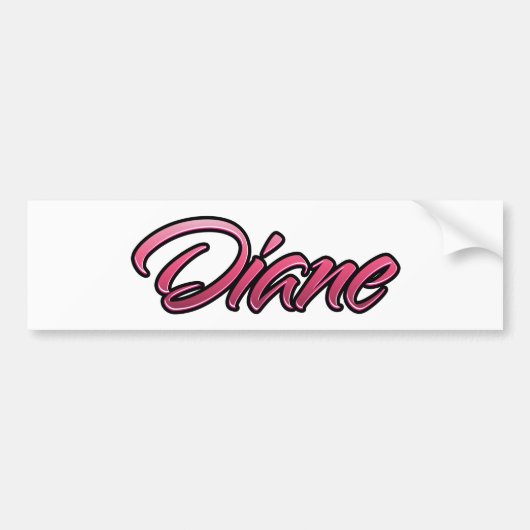 Diane rode roze Aufkleber-Sticker Bumpersticker (Voorkant)