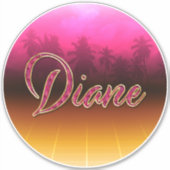Diane Vorname Name golden pink Aufkleber Sticker (Voorkant)