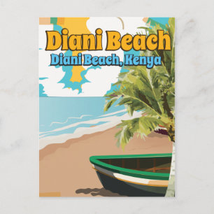 Diani Beach Kenia vintage reisposter. Briefkaart