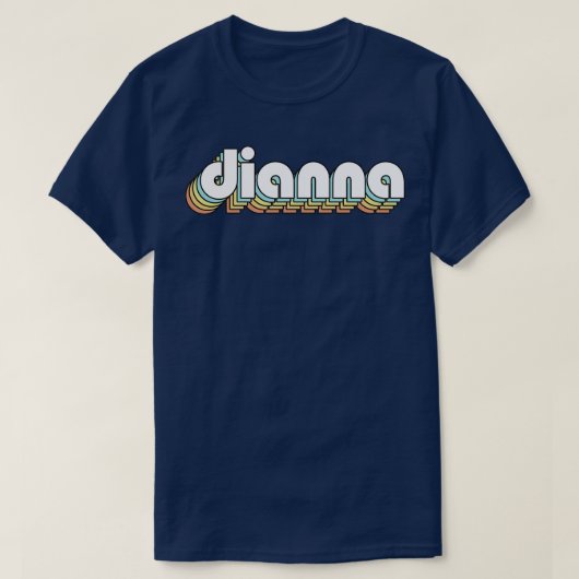 Dianna Retro Rainbow Typography Vervaagde stijl T-shirt (Design voorkant)