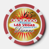Dianne 65th Verjaardag Vegas Casino Chip-Gold Pokerchips (Achterkant)
